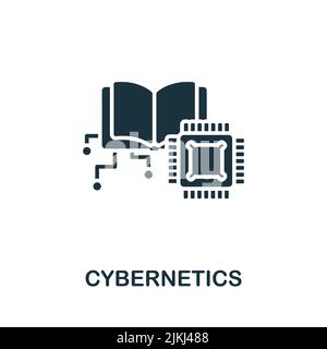Cybernetics icon. Monochrome simple line Future Technology icon for templates, web design and infographics Stock Vector