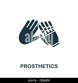 Prosthetics icon. Monochrome simple line Future Technology icon for templates, web design and infographics Stock Vector