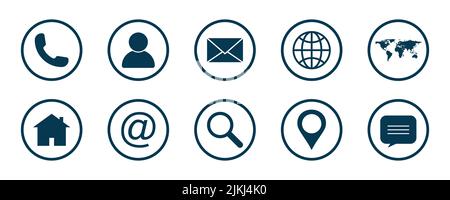 Web icon set. Website icon vector isolated on white background. Communication icon symbol. Stock Vector