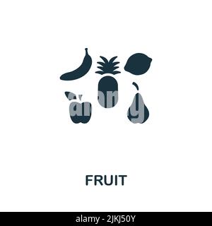 Fruit icon. Monochrome simple line Game Element icon for templates, web design and infographics Stock Vector