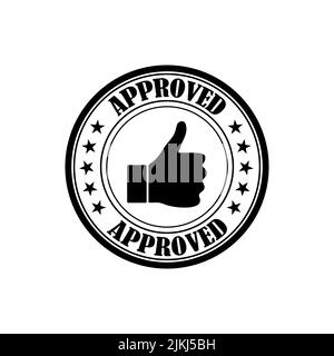 Approved stamp vector icon. Approved rubber stamp. Stock Vector