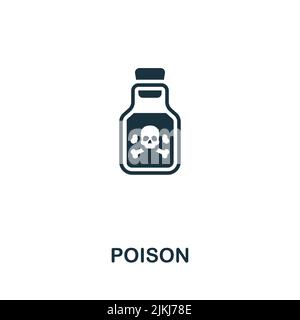 Poison icon. Monochrome simple line Game Element icon for templates, web design and infographics Stock Vector