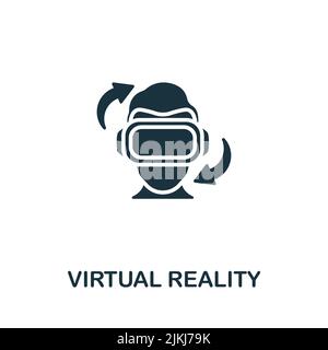 Virtual Reality icon. Monochrome simple line Future Technology icon for templates, web design and infographics Stock Vector