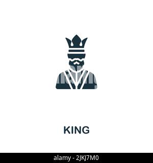 King icon. Monochrome simple line Game Element icon for templates, web ...
