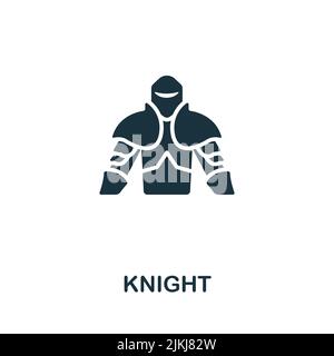 Knight icon. Monochrome simple line Game Element icon for templates, web design and infographics Stock Vector