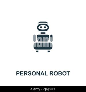 Personal Robot icon. Monochrome simple line Future Technology icon for templates, web design and infographics Stock Vector
