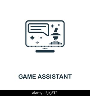 Game Assistant icon. Monochrome simple line Game Element icon for templates, web design and infographics Stock Vector