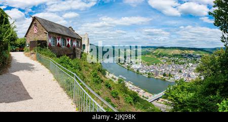 Grevenburg near Traben-Trarbach on the Middle Moselle, built by Count Johann III of Sponheim, was blown up by the French, castle tavern Stock Photo