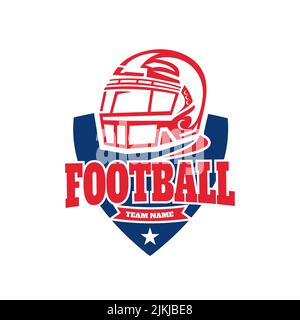 American Football Tournament Design Logo,player helmet vector,American Football,Emblem,sports,design template. Stock Vector
