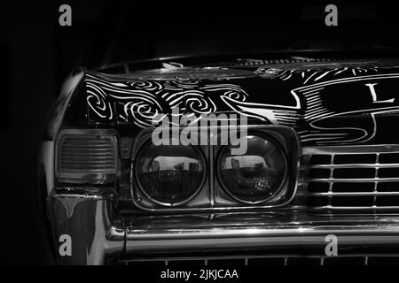 Low Rider Style Grayscale Design A grayscale closeup shot of a painted lowrider car surface Stock Photo ...