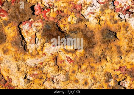 Corrosion and deep crack on the texture of the surface. Peeling paint texture Stock Photo