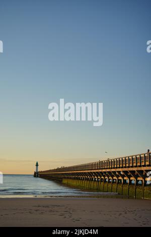 Pier of Calais on a sunset, France Stock Photo