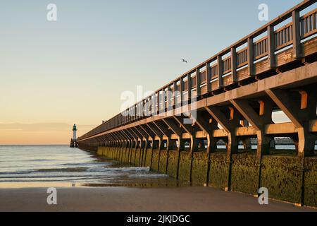 Pier of Calais on a sunset, France Stock Photo