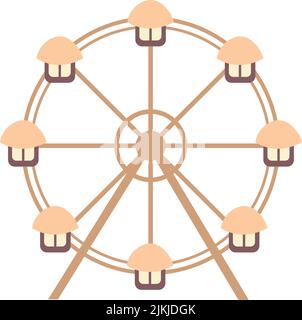 Ferris wheel semi flat color vector object Stock Vector