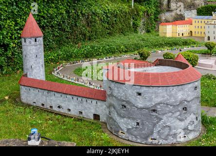 The Tower Fat Margareta of Tallinn in Mini-Europe, Brussels, Belgium Stock Photo