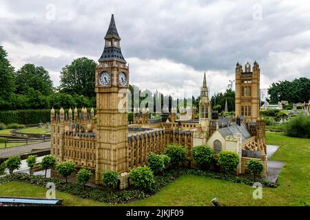 The Parliament Building and Big Ben of London in Mini-Europe, Brussels, Belgium Stock Photo