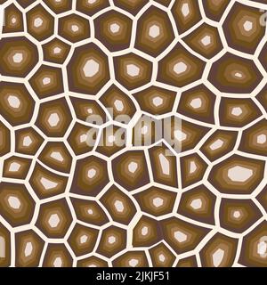 Abstract modern turtle shell seamless pattern. Animals trendy background. Brown decorative vector illustration for print, fabric, textile. Modern Stock Vector