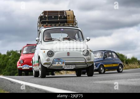 Bad König, Hesse, Germany, Fiat Nuova 500 L, year 1970, 499.5 cc displacement, 18 hp at the classic car festival. Stock Photo