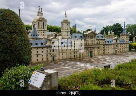 The Escorial historical Spanish building in Mini-Europe, Brussels, Belgium Stock Photo