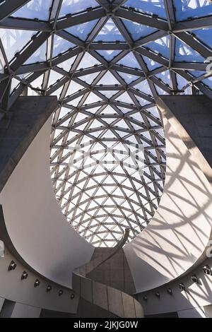 St. Petersburg, Florida January 14, 2021: Low angle view of interior architecture design of Dali Museum St. Petersburg Stock Photo