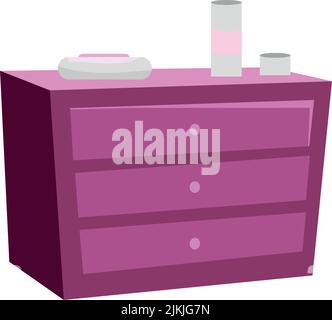Commode with baby accessories semi flat color vector object Stock Vector