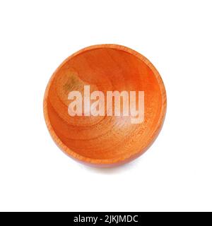Wooden bowl isolated on a white background Stock Photo