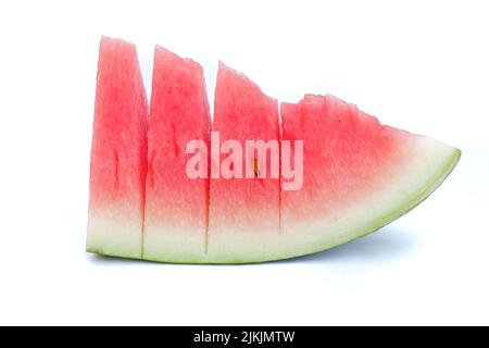 Slice of watermelon isolated on a white background Stock Photo