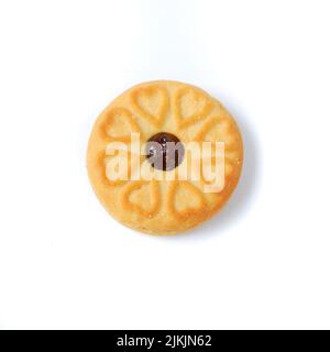 biscuits with blueberry jam on a white background Stock Photo
