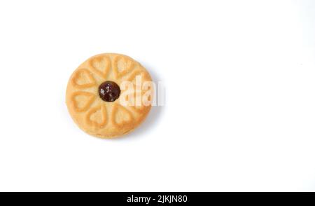 biscuits with blueberry jam on a white background Stock Photo