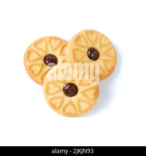 biscuits with blueberry jam on a white background Stock Photo