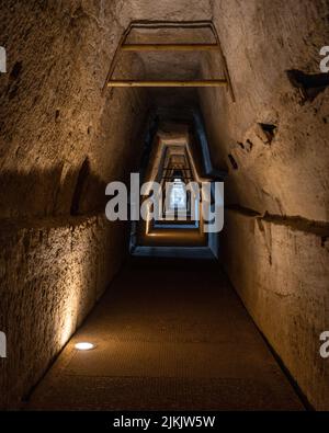 The mysterious Sibyl's cave or “Antro della Sibilla” at Cumae archaeological park, Pozzuoli, Italy Stock Photo