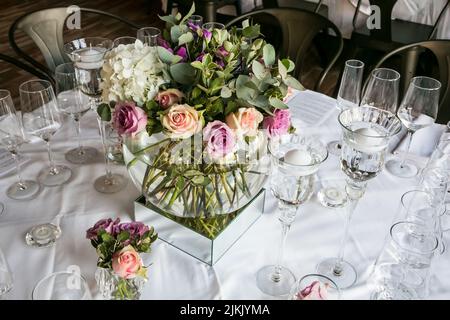 Johannesburg, South Africa - September 8, 2016: Interior decor of quaint restaurant bistro Stock Photo