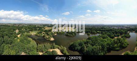 An aerial view of East London Hollow Ponds Stock Photo