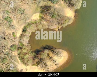 An aerial view of East London Hollow Ponds Stock Photo