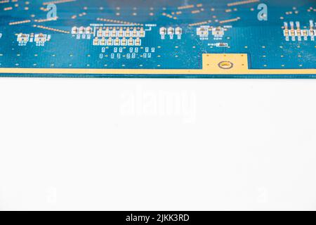 Electronic motherboard, isometric processor microchip on the white background Stock Photo