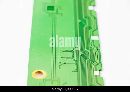 Electronic motherboard, isometric processor microchip on the white background Stock Photo