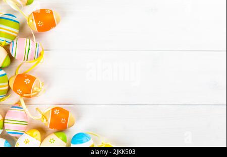 colorful easter eggs frame Stock Photo