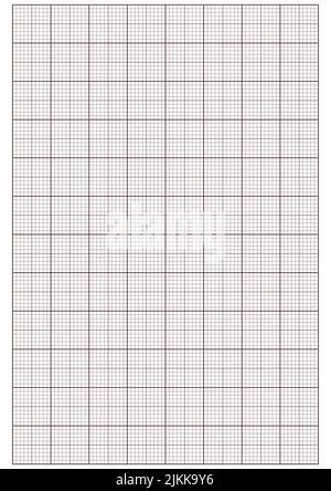Graph paper. Printable millimeter grid paper with color lines. Geometric pattern for school, technical engineering line scale measurement. Realistic Stock Vector