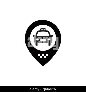 Taxi map pin icon. Taxi location information. Taxi stand. Vector. Stock Vector