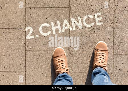 shoes with text 2. chance Stock Photo