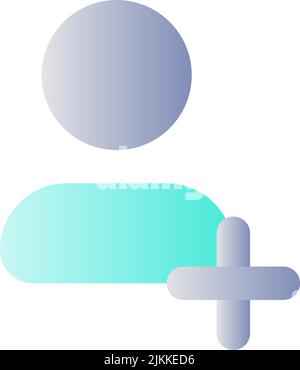 Add new contact flat gradient color ui icon Stock Vector