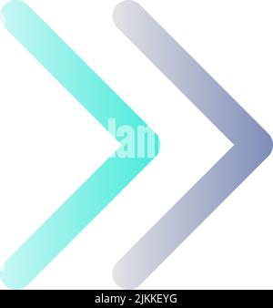 Right double arrow flat gradient color ui icon Stock Vector