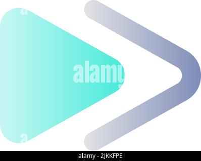 Fast forward button flat gradient color ui icon Stock Vector