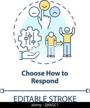Choose how to respond concept icon Stock Vector