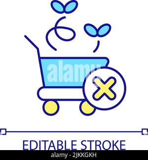 Abandoned cart at online store RGB color icon Stock Vector