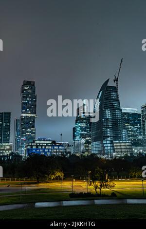 A vertical shot of a new Google building under construction in Austin, Texas Stock Photo