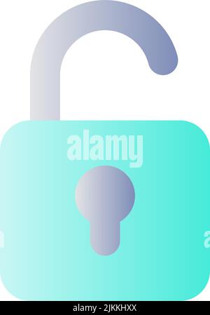 Unlocked padlock flat gradient color ui icon Stock Vector