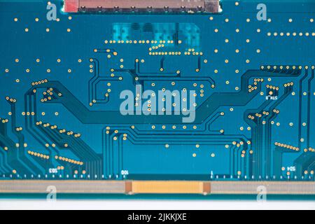 Electronic motherboard, isometric processor microchip on the white background Stock Photo