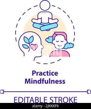 Practice mindfulness concept icon Stock Vector