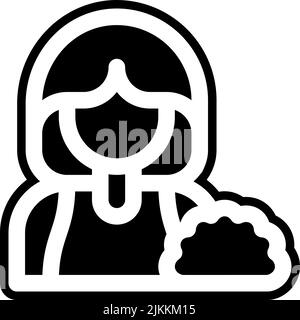 cheerleader icon black vector illustration. Stock Vector